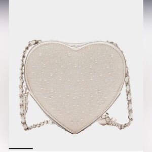 PEARL HEART SPARKLER CROSSBODY SILVER